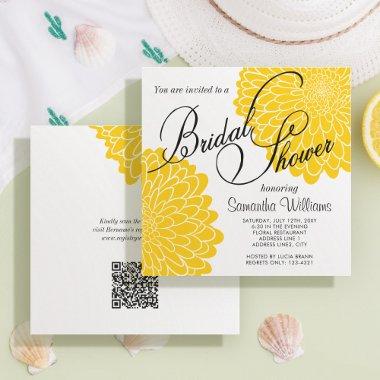Yellow Chrysanthemum QR Code Square