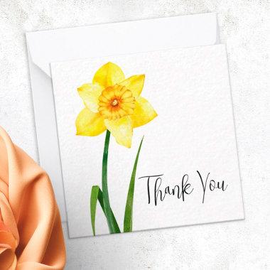 Yellow Daffodil Narcissus Illustrated Thank You Note Invitations