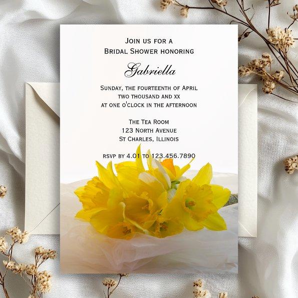 Yellow Daffodils on White