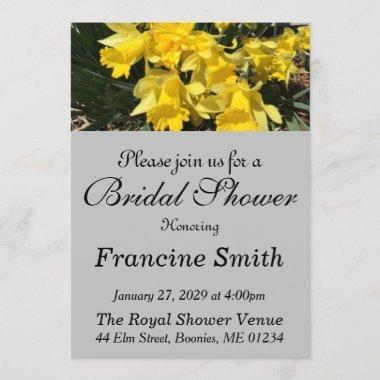 Yellow Daffodils Original Photo Bridal Shower Invitations