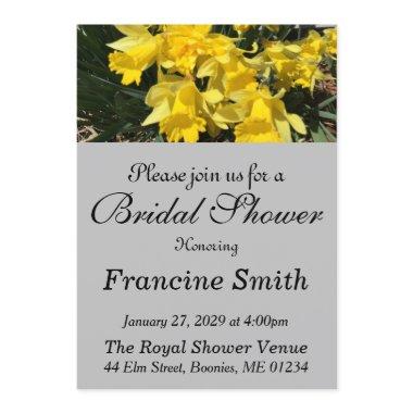 Yellow Daffodils Original Photo Bridal Shower Invitations