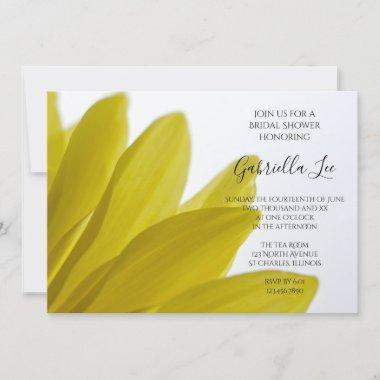 Yellow Daisy Flower Petals Bridal Shower Invitations