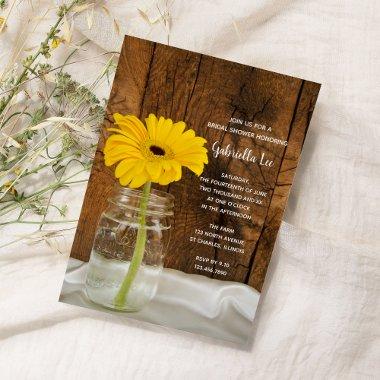 Yellow Daisy in Mason Jar Country