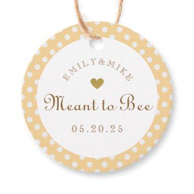 Yellow Dots Meant to Bee Honey Wedding Round Favor Tags
