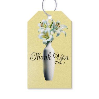 Yellow Easter Lilies Floral Vase  Gift Tags