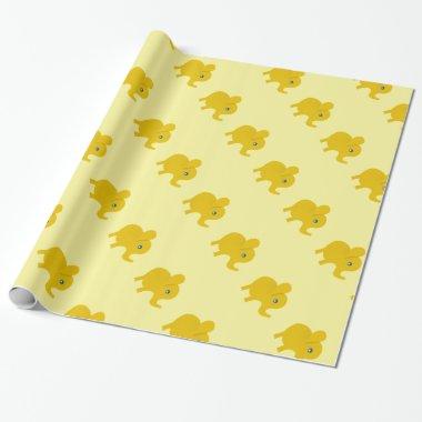Yellow elephants for all occasions wrapping paper