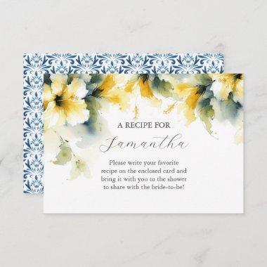 Yellow Floral Hibiscus Recipe For The Bride Enclosure Invitations