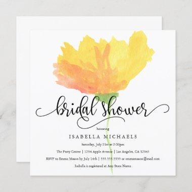 Yellow Floral Watercolor | Bridal Shower Invite