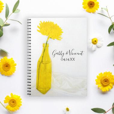 Yellow Flower in Vase Wedding Notebook