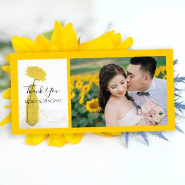 Yellow Flower in Vase Wedding Thank You