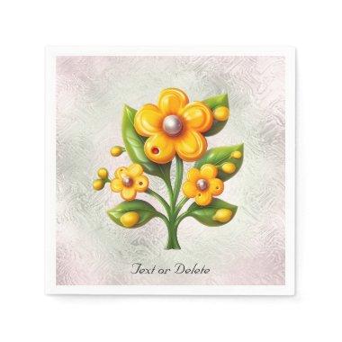 Yellow Flower Paper Napkin