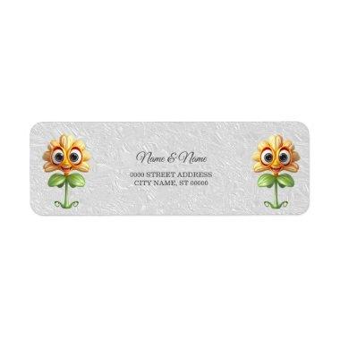 Yellow Flower Return Address Label