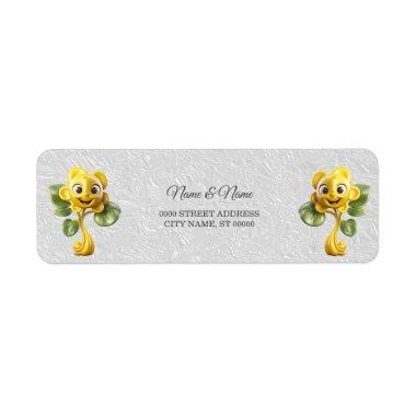 Yellow Flower Return Address Label