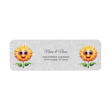 Yellow Flower Return Address Label