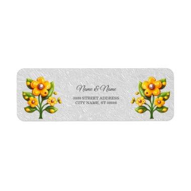 Yellow Flower Return Address Label