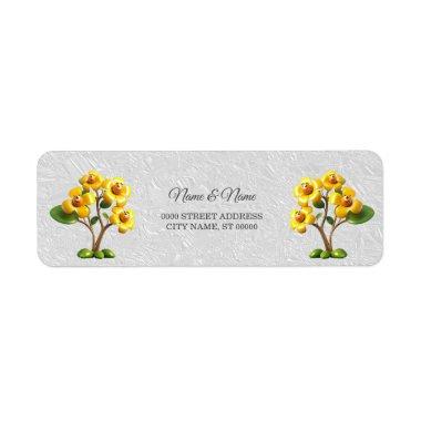 Yellow Flower Return Address Label