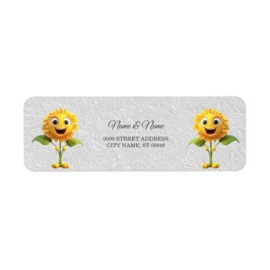 Yellow Flower Return Address Label