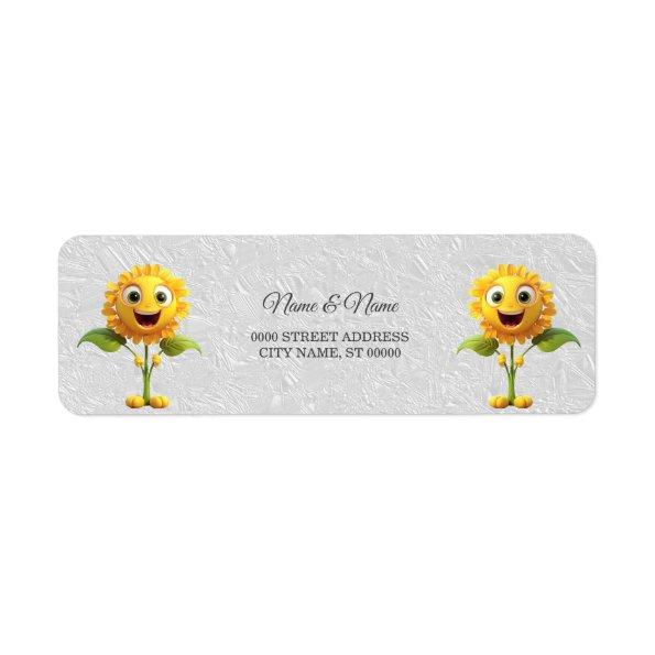 Yellow Flower Return Address Label