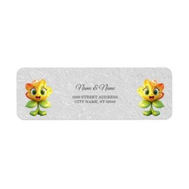 Yellow Flower Return Address Label