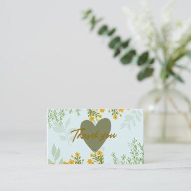 Yellow Flowers - Green Leaves Invitations - Thank You Wed