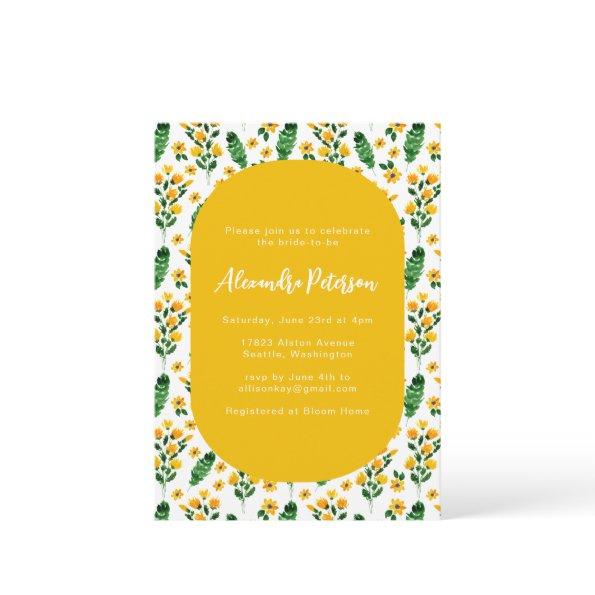 Yellow Garden Flower Watercolor