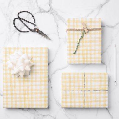 Yellow Gingham Handmade Pattern Cute CUSTOM Wrapping Paper Sheets