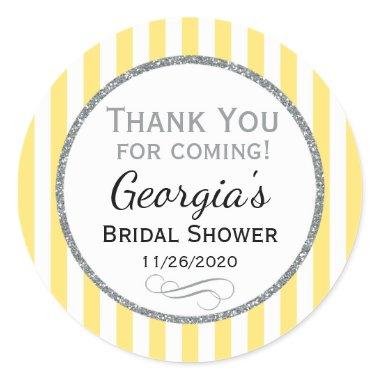 Yellow Gray Bridal Shower Thank You Favor Tags