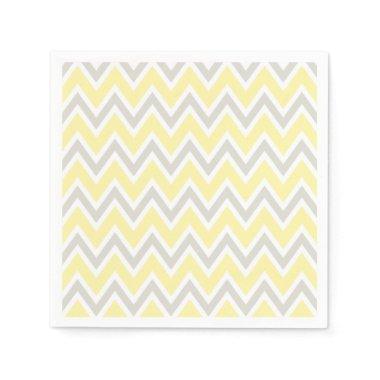 Yellow Gray Party Shower Wedding Napkins