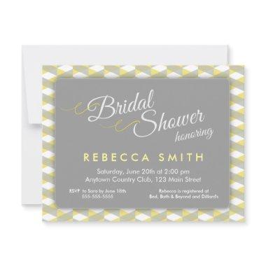 Yellow & Grey Herringbone Border