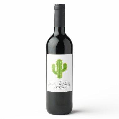 Yellow Heart Cactus Fiesta Love  Wine Label