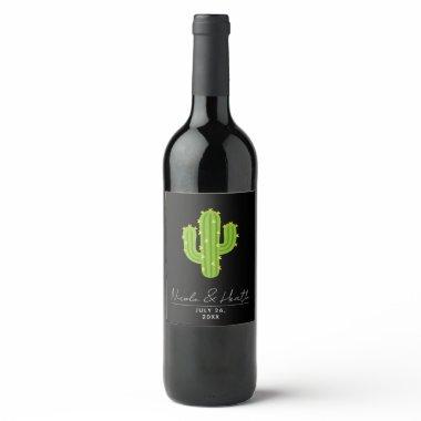 Yellow Heart Cactus Fiesta Love  Wine Label