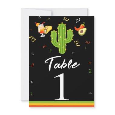 Yellow Heart Cactus Fiesta Love Table Number
