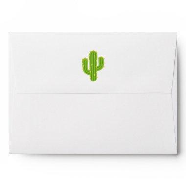 Yellow Heart Cactus Fiesta Love Wedding Envelope