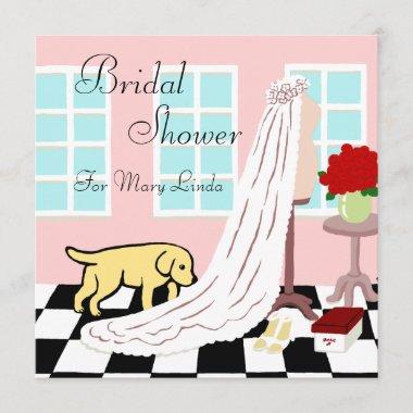 Yellow Labrador Bridal Shower Invitations