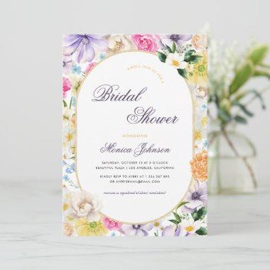 Yellow Lavender Summer Garden Bloom Bridal Shower Invitations
