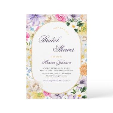 Yellow Lavender Summer Garden Bloom Bridal Shower Invitations