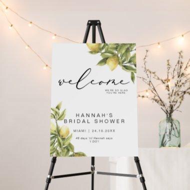 Yellow Lemon Bridal Shower welcome sign