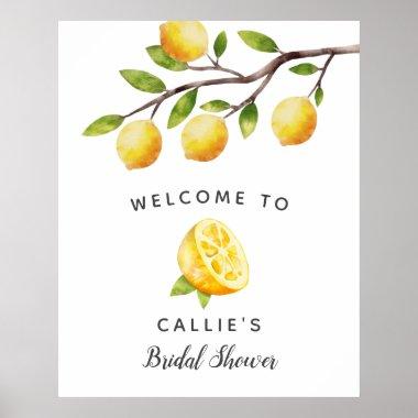 Yellow Lemon Bridal Shower Welcome Sign