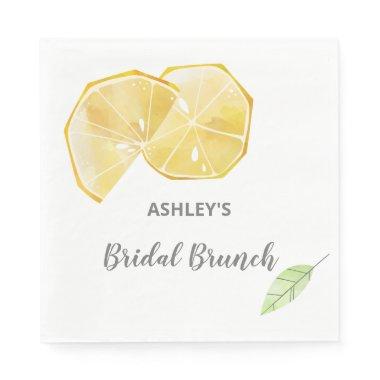 Yellow Lemon Citrus Bridal Brunch Napkins