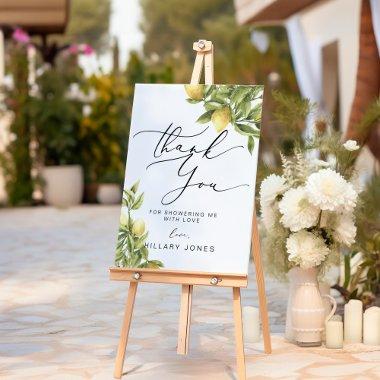 Yellow Lemon She Said Yes Bridal thank you sign