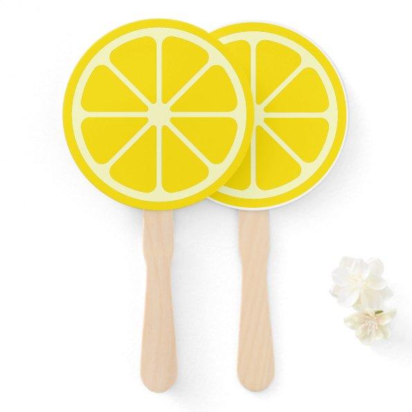 Yellow Lemon Slice Fun Summer Party Hand Fans