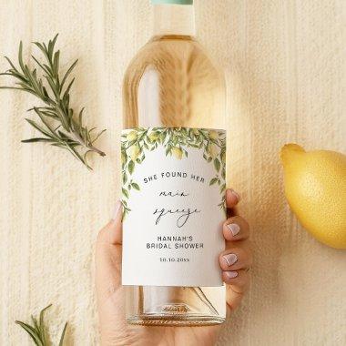 Yellow Lemon Sorrento Mediterranean  Wine Label