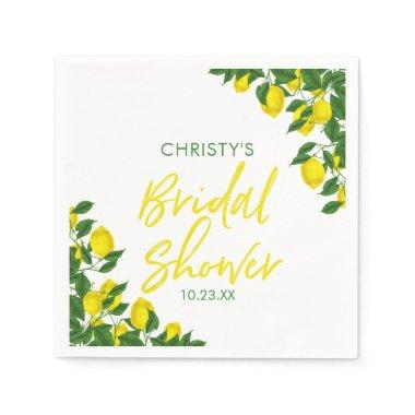 Yellow Lemon Watercolor  Napkins