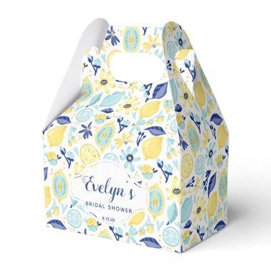 Yellow Lemons Mint Green and Blue Bridal Shower Favor Boxes