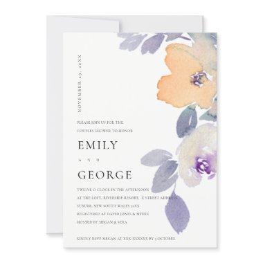 YELLOW LILAC PURPLE ROSE FLORAL COUPLE SHOWER Invitations