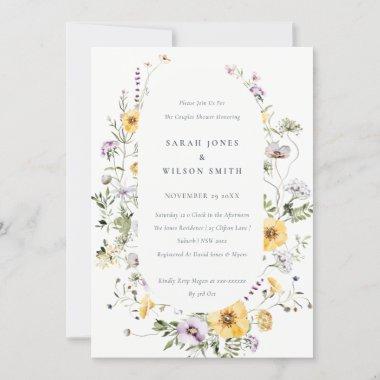 Yellow Lilac Wildflower Couples Shower Invite