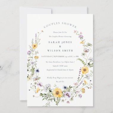 Yellow Lilac Wildflower Couples Shower Invite