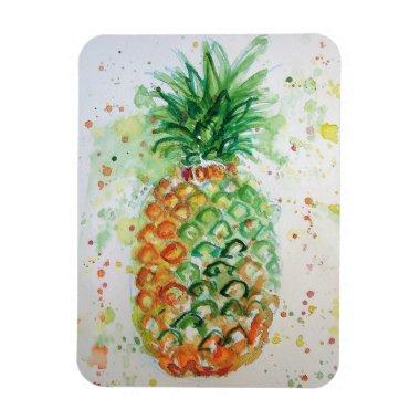 Yellow lime Pineapple fruit art Watercolor Magnet