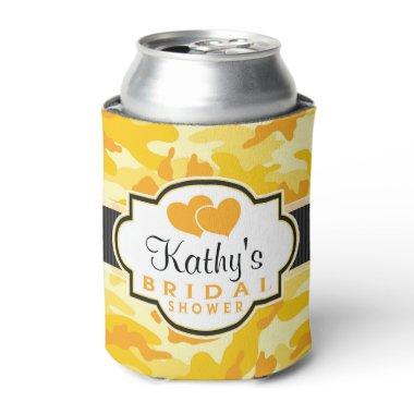 Yellow Orange Camo, Camouflage  Can Cooler