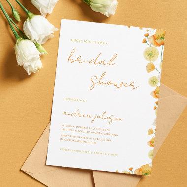 Yellow Orange Vibrant Summer Garden Bridal Shower Invitations